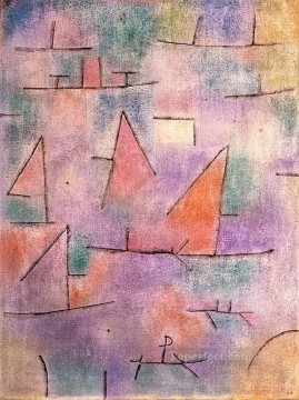 抽象表現主義 Painting - 帆船のある港の抽象表現主義